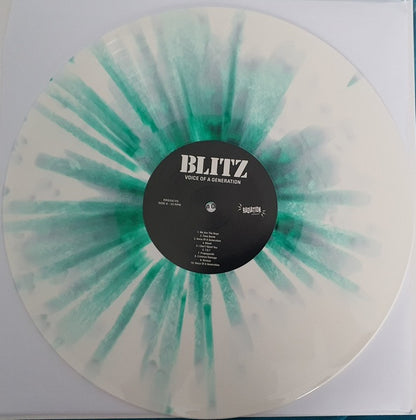Blitz - Voice Of A Generation (LP, Album, Amb, Ltd, RE, White W/ Green Splatter)