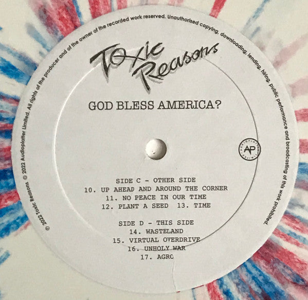 Toxic Reasons ‎– God Bless America? - 2xLP - Colored vinyl (red/white/blue splatter) - Gatefold Sleeve - Limited edition; 1000 copies made
