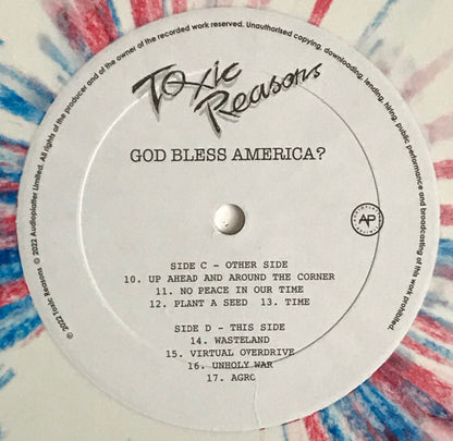 Toxic Reasons ‎– God Bless America? - 2xLP - Colored vinyl (red/white/blue splatter) - Gatefold Sleeve - Limited edition; 1000 copies made
