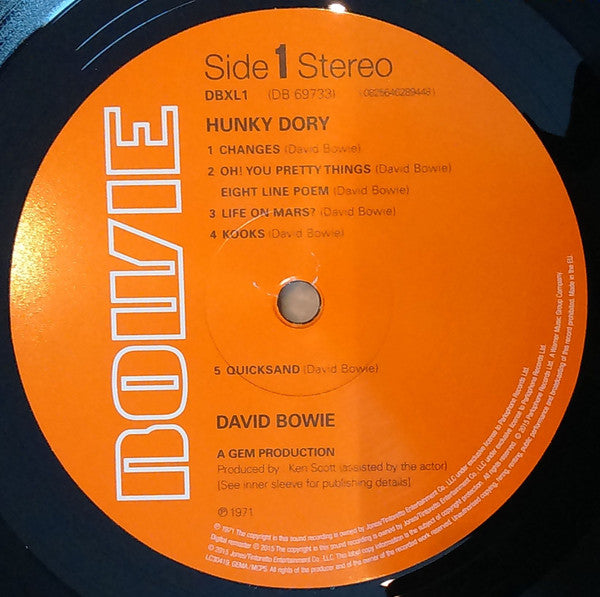David Bowie – Hunky Dory - LP - 180 gr. - Parlophone – 0825646289448 - NUEVO - PRECINTADO / NEW – SEALED.