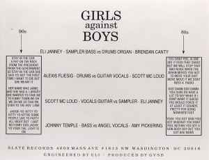 Girls Against Boys ‎– Nineties . Vs . Eighties - 12" - 1990 - Slate Records - Vinilo Muy Buen Estado / Portada Muy Buen Estado (VG+/VG+).