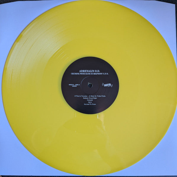 Adrenalin O.D. - Cruising with Elvis in Bigfoots’ U.F.O. (LP, Album, RE, Amarillo / Yellow)