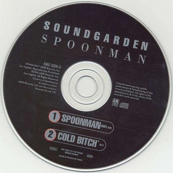 Soundgarden ‎– Spoonman - CD-SG - Cardboard Sleeve - 1994 - A&M Records ‎– 580 526-2 - CD Muy Buen Estado (VG+) / Portada Muy Buen Estado (VG+)