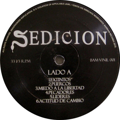 Sedicion – Extintos - LP - 2010 - Bambam Records – Bam-Vinil 001 - Nuevo sin usar pero no precintado / New and unplayed but not sealed.