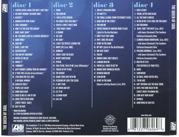 Aretha Franklin - Queen Of Soul - 4xCD