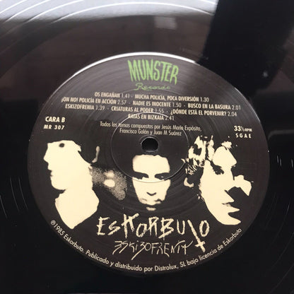 Eskorbuto ‎– Eskizofrenia - LP - Incluye Póster - 2023 - Munster Records ‎– MR 307