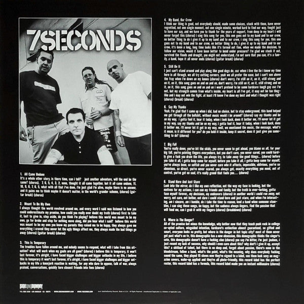 7 Seconds – Take It Back, Take It On, Take It Over - LP - 2005 - SideOneDummy Records – SD1256 - USADO / USED (M- / VG+)