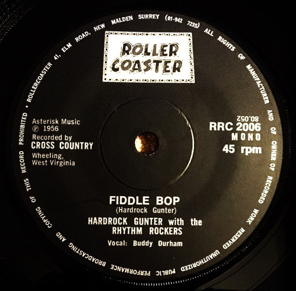 Hardrock Gunter With The Rhythm Rockers – Jukebox Help Me Find My Baby / Fiddle Bop - 7" - 1980 - Rollercoaster Records – RRC 2006 - Como Nuevo / Like New (M- / M-)