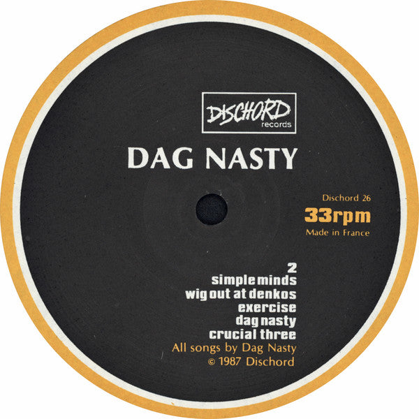 Dag Nasty – Wig Out At Denkos - LP - With Insert Lyrics - Repress, $6 Price On Sleeve - Dischord Records ‎– Dischord 26 - Vinilo Muy Buen Estado / Portada Muy Buen Estado (VG+/VG+)
