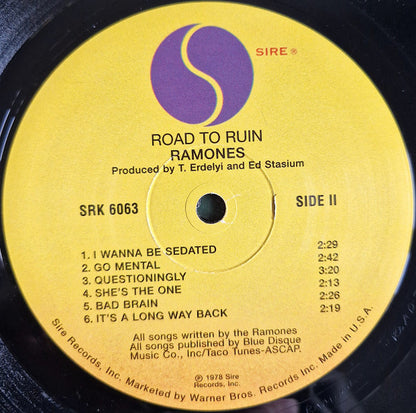 Ramones ‎– Road To Ruin - LP - 180 gram - 2001 - Sire ‎– SRK 6063 - Vinilo Como Nuevo / Portada Muy Buen Estado (M-/VG+)