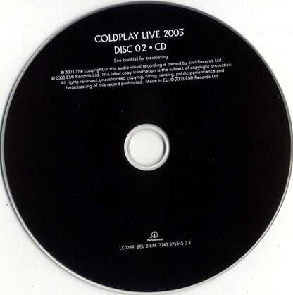Coldplay – Live 2003 - CD+DVD - Como Nuevo / Like New (M- / M-)