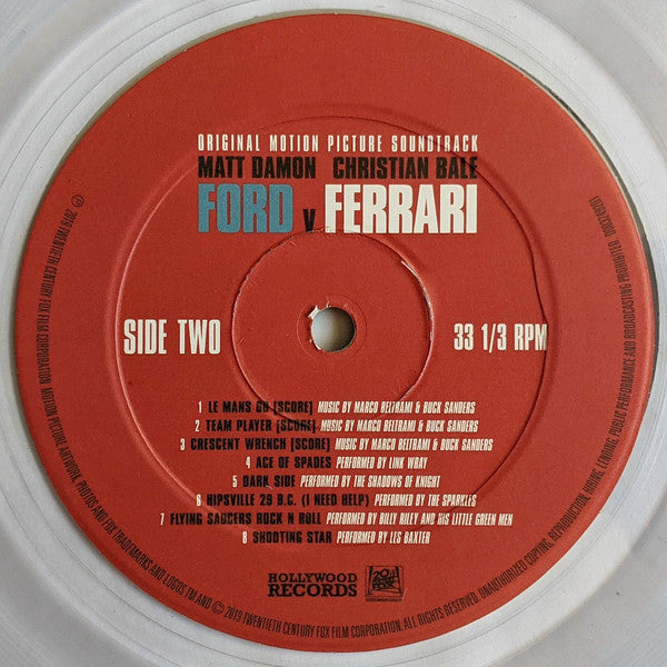 Link Wray, The Byrds, The Sonics, Marco Beltrami, Buck Sanders, Etc. - Ford V Ferrari: Original Motion Picture Soundtrack - LP - Clear