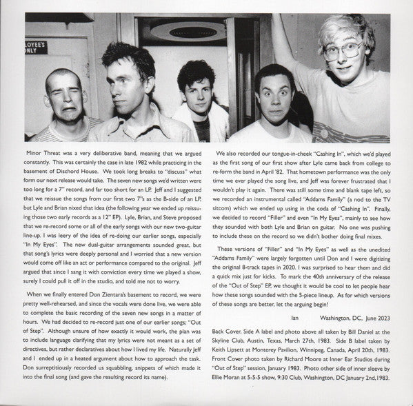 Minor Threat - Out Of Step Out Takes (7", Clear)