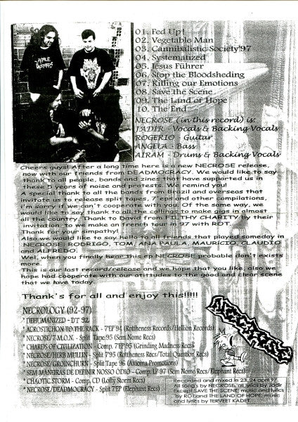 Deadmocracy / Necrose – Sadistic Desire / The End - 7" - 1997 - Elephant Records – ELE 008 - Vinilo Nuevo / Portada Como Nueva (M/M-)