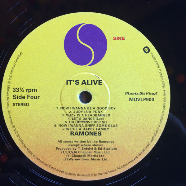 Ramones ‎– It's Alive - 2xLP - 180 grams - 2013 - Sire ‎– MOVLP900, Music On Vinyl ‎– MOVLP900 - Nuevo sin usar pero no precintado / New and unplayed but not sealed.