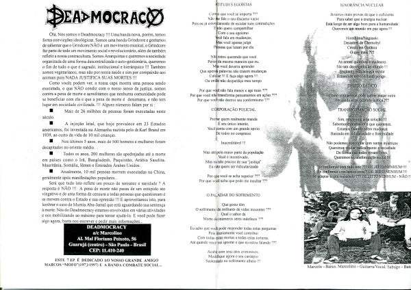 Deadmocracy / Necrose – Sadistic Desire / The End - 7" - 1997 - Elephant Records – ELE 008 - Vinilo Nuevo / Portada Como Nueva (M/M-)