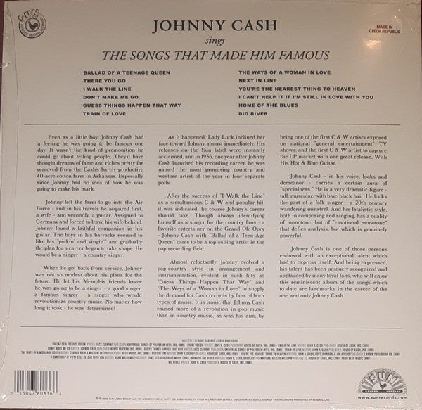 Johnny Cash - Johnny Cash Sings The Songs That Made Him Famous - LP - Color